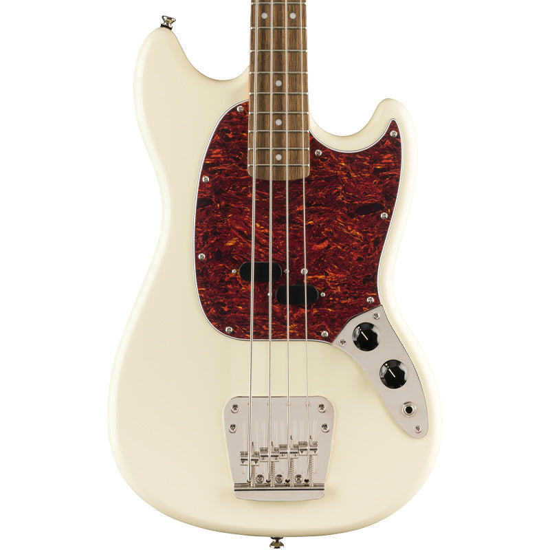 Squier Classic Vibe 60s Mustang Bass Guitar, Laurel FB, Olympic White
