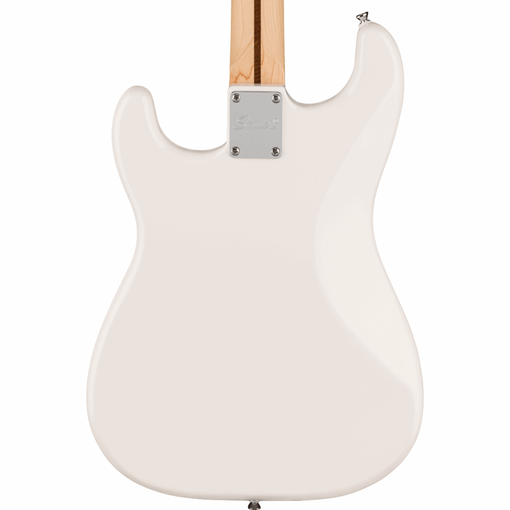 Squier Sonic Stratocaster HT Electric Guitar Bundle w/White Pickguard, Maple FB, Arctic White