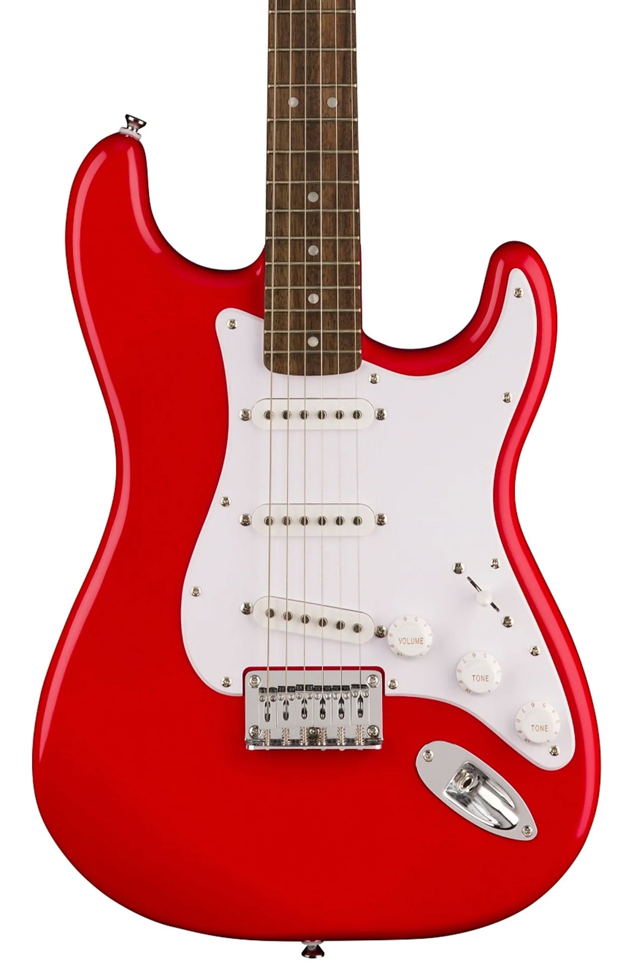 Squier Sonic Stratocaster HT Electric Guitar w/White Pickguard, Laurel FB, Torino Red