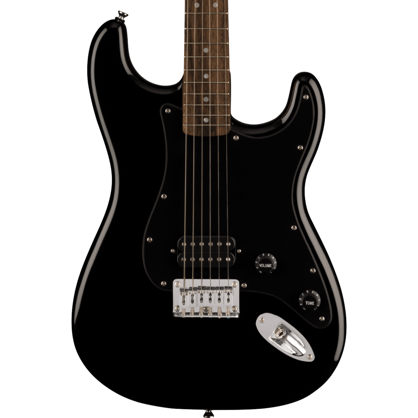 Squier Sonic Stratocaster HT H Electric Guitar w/Black Pickguard, Laurel FB, Black