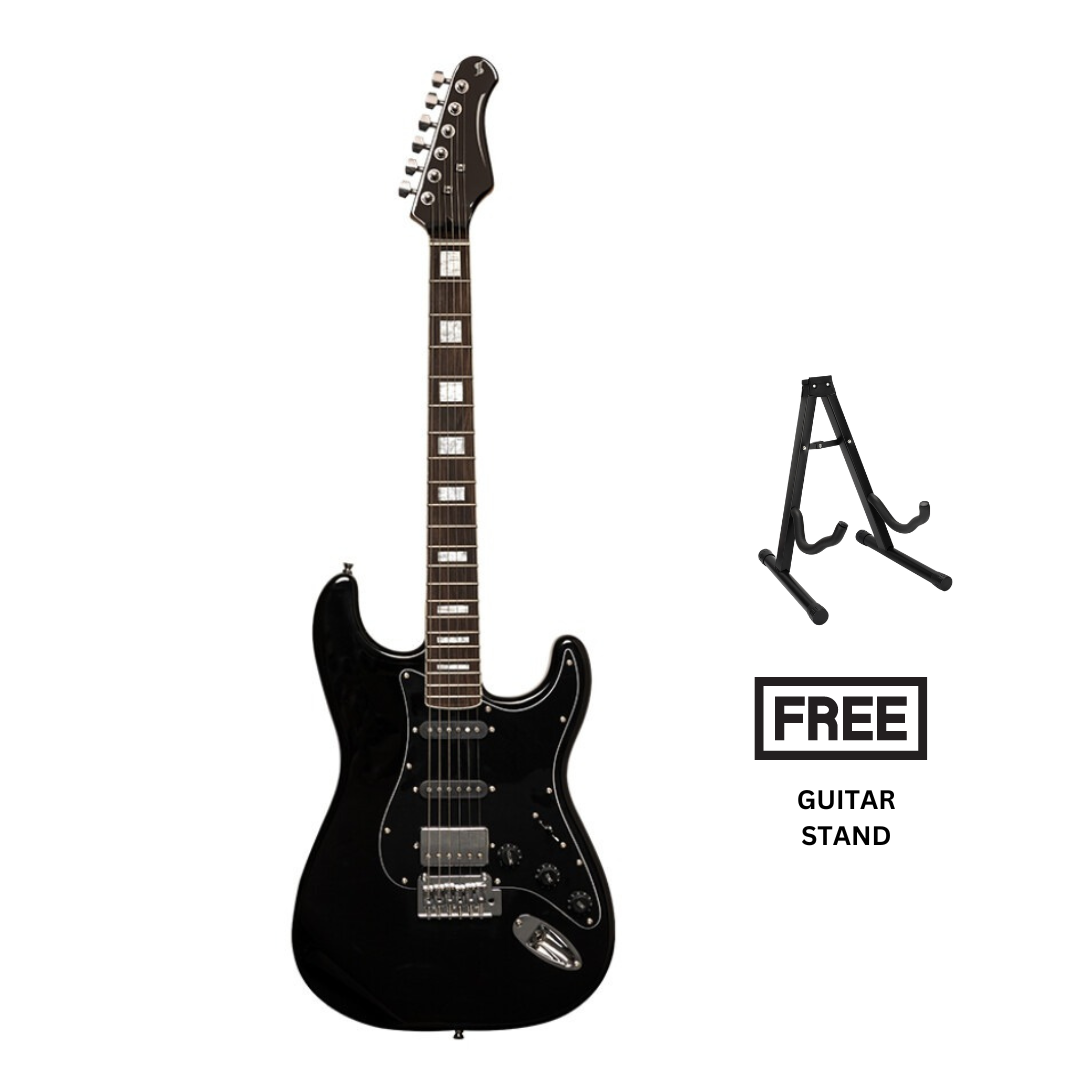 Stagg SES-60 BLK Solid Alder Body Electric Guitar - Black