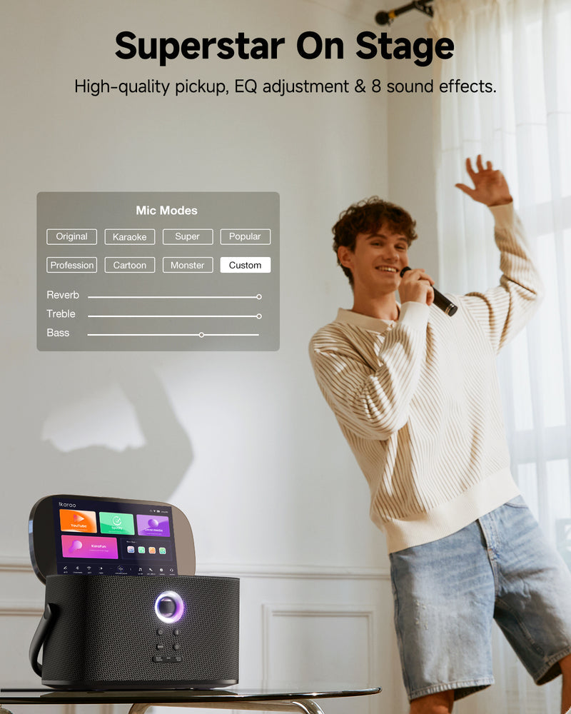 Ikarao Shell S2 Portable Karaoke Machine |  IKARAO |  BLUETOOTH KARAOKE SPEAKER |  Zoso Music