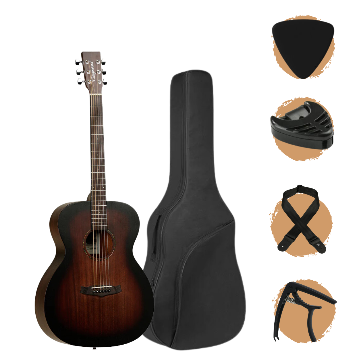 Tanglewood TWCR O Crossroads Orchestra Acoustic Guitar, Whiskey Burst (TWCR-O)