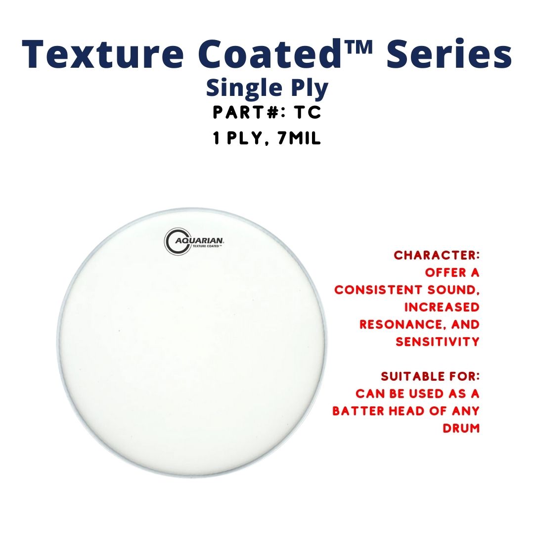 Aquarian TC Texture Coated 1ply 10mil Drum Head