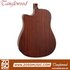 Back view of Zoso Music Tanglewood Crossroads dreadnought cutaway acoustic-electric guitar in whiskey burst mahogany