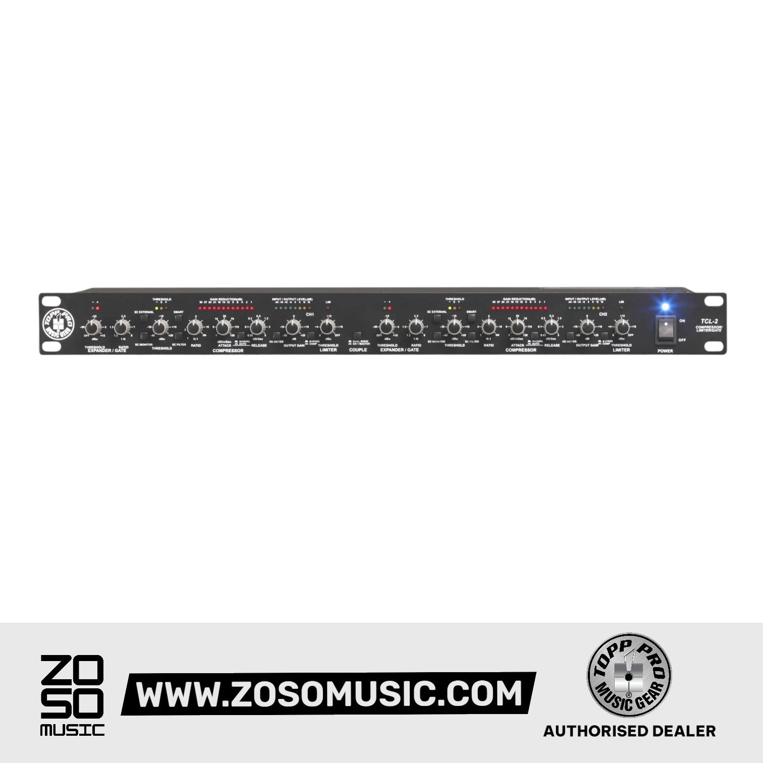 Topp Pro TCL-2 2 Channels Compressor / Limiter / Gate / Expander |  TOPP PRO |  AUDIO PROCESSOR |  Zoso Music