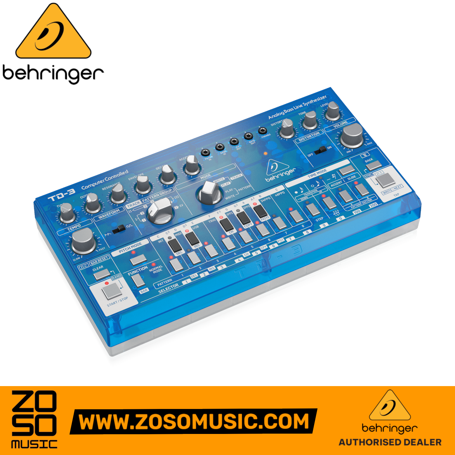 Behringer TD-3-BB Analog Bass Line Synthesizer - Baby Blue | BEHRINGER , Zoso Music