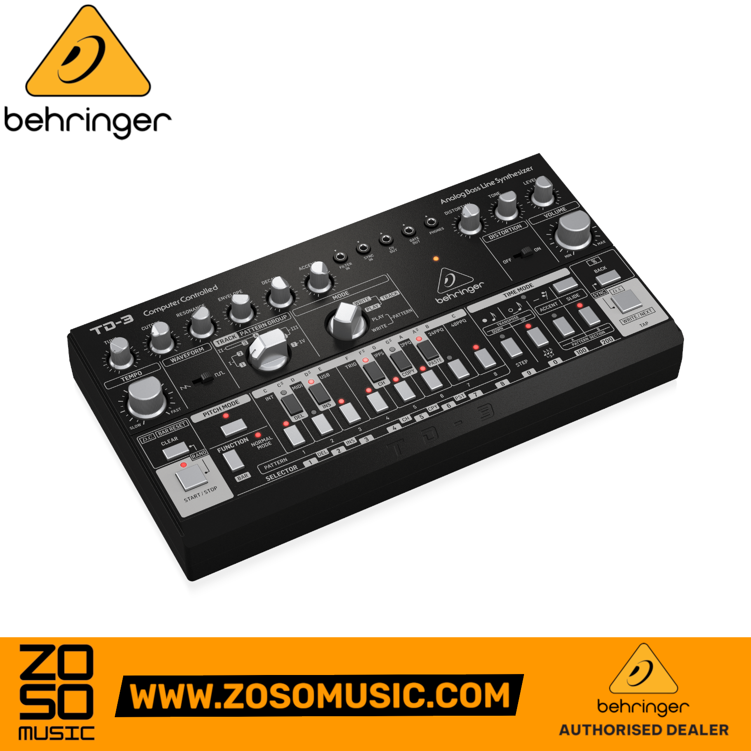Behringer TD-3-BK Analog Bass Line Synthesizer - Black | BEHRINGER , Zoso Music