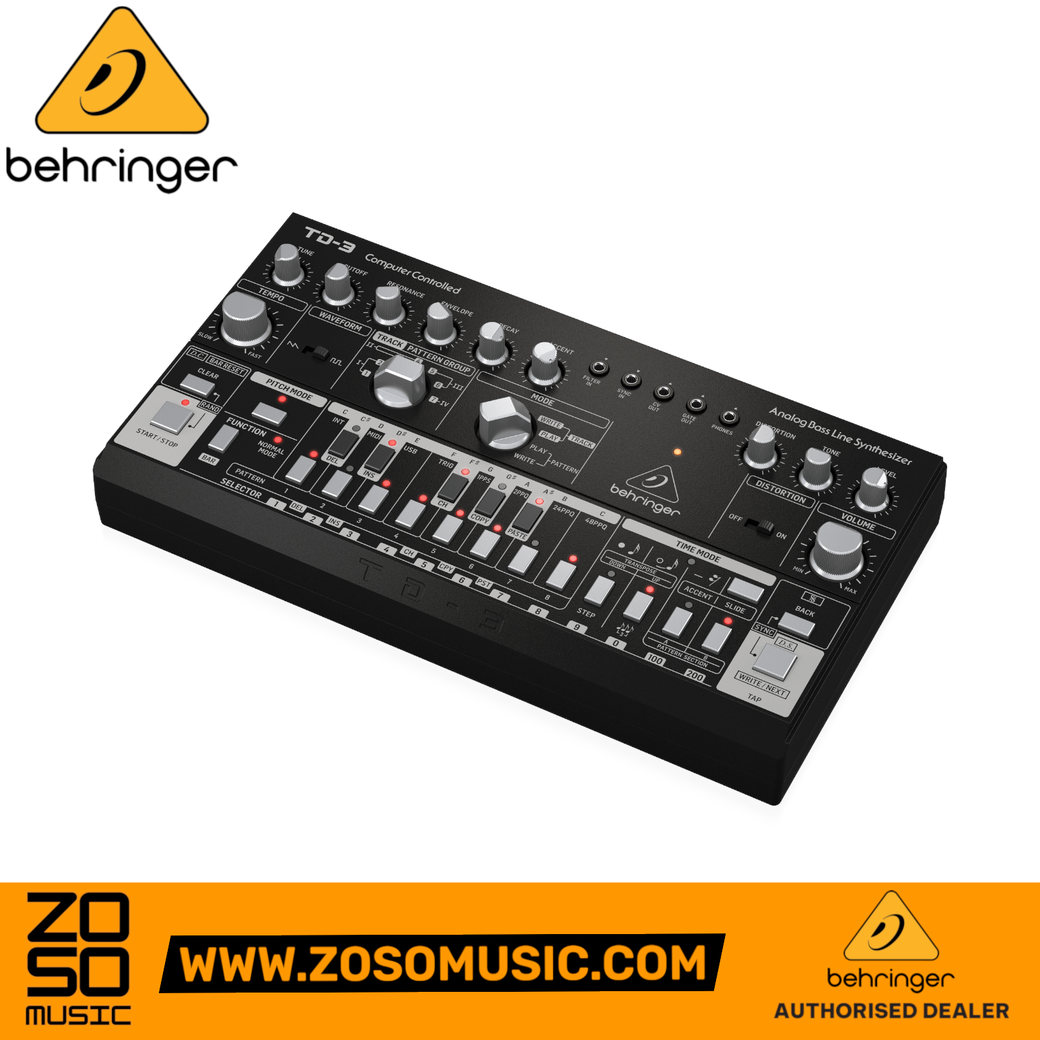 Behringer TD-3-BK Analog Bass Line Synthesizer - Black | BEHRINGER , Zoso Music