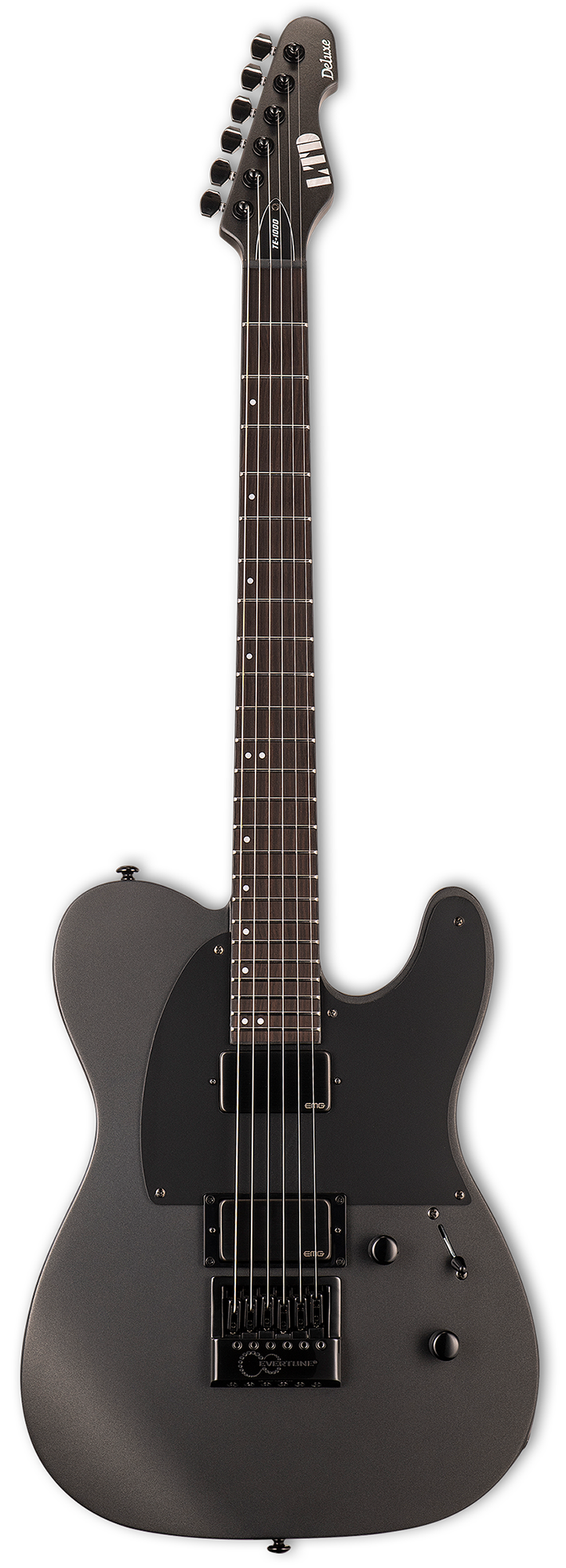 ESP LTD TE-1000 EverTune Electric Guitar - Charcoal Metallic Satin Zoso Music