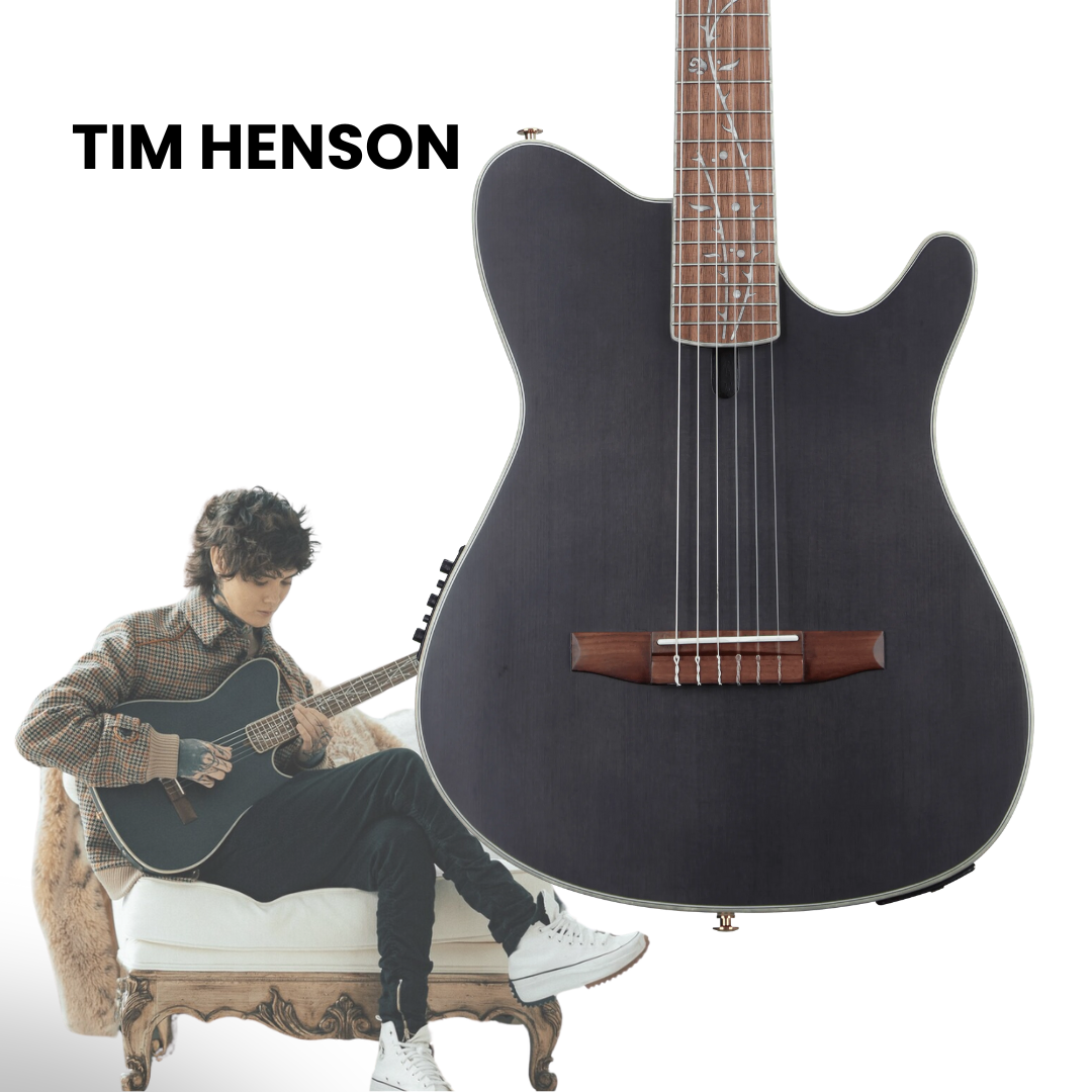 Ibanez TOD10N-TKF TOD Series Tim Henson Classical Acoustic Electric Guitar, Transparent Black Flat