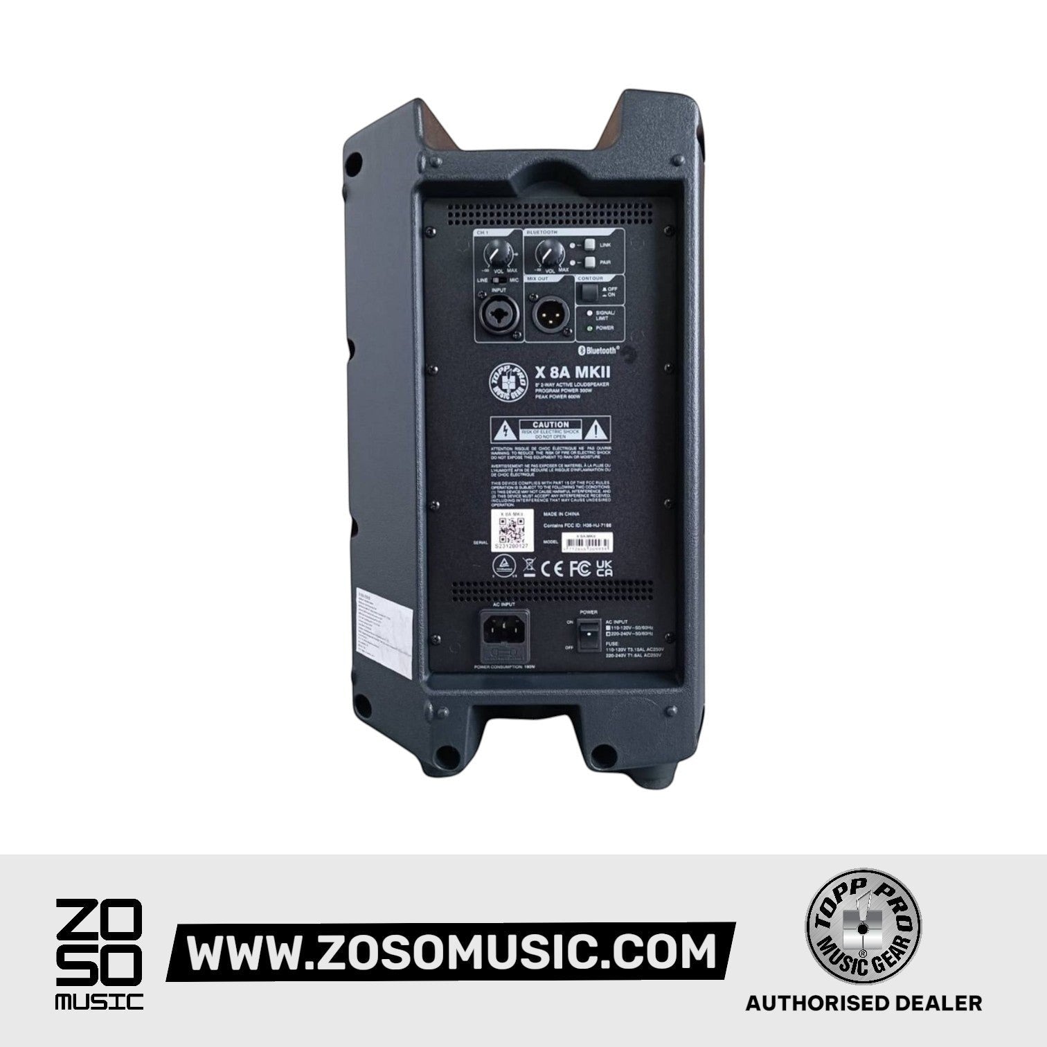 Topp Pro X 8A MKII 600 Watt Active Loudspeaker |  TOPP PRO |  POWERED SPEAKER |  Zoso Music