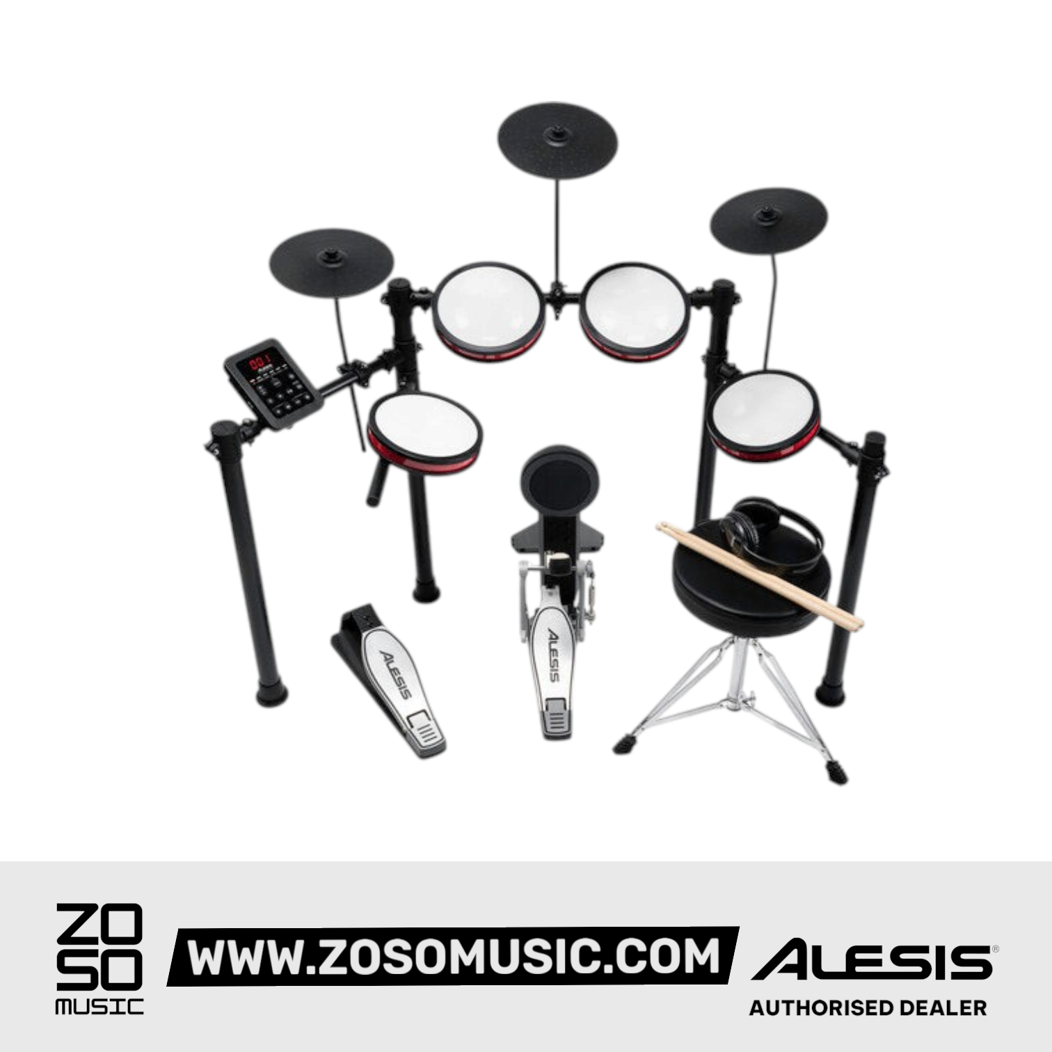 Alesis Turbo Pro Electronic Drum Kit with Drum Stool and Drumsticks