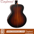 Back view of Zoso Music Tanglewood TWX1EK Mini Folk guitar featuring figured Koa wood in an Autumn Burst gloss finish.