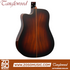 Zoso Music Tanglewood Winterleaf Exotic dreadnought guitar back view featuring a glossy autumn burst koa finish