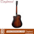 Zoso Music Tanglewood TWX5CEK dreadnought cutaway guitar back view featuring autumn burst gloss koa wood finish