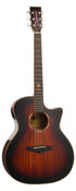 Tanglewood TWX6CEK Venetian Cutaway with Premium Plus EQ System All Figured Koa - Autumn Burst Gloss