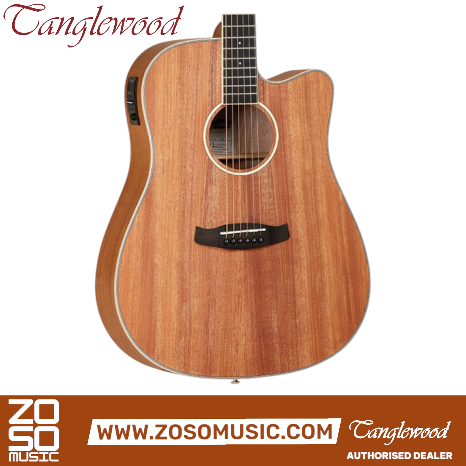Tanglewood TUN5 CE Union series Solid Top Super Folk Acoustic-Electric Guitar | Zoso Music Sdn Bhd