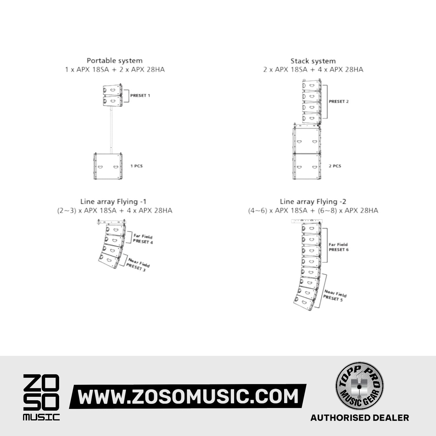 Topp Pro APX 28HA Active Line Array Loudspeaker |  TOPP PRO |  POWERED SPEAKER |  Zoso Music