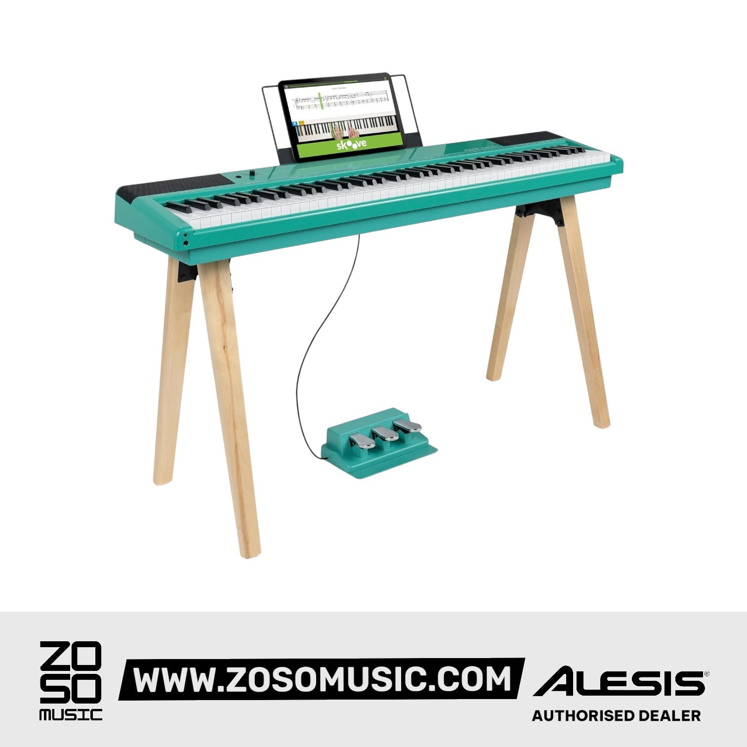 Alesis Recital Home 88-Key Contemporary Home Digital Piano with Wooden Stand