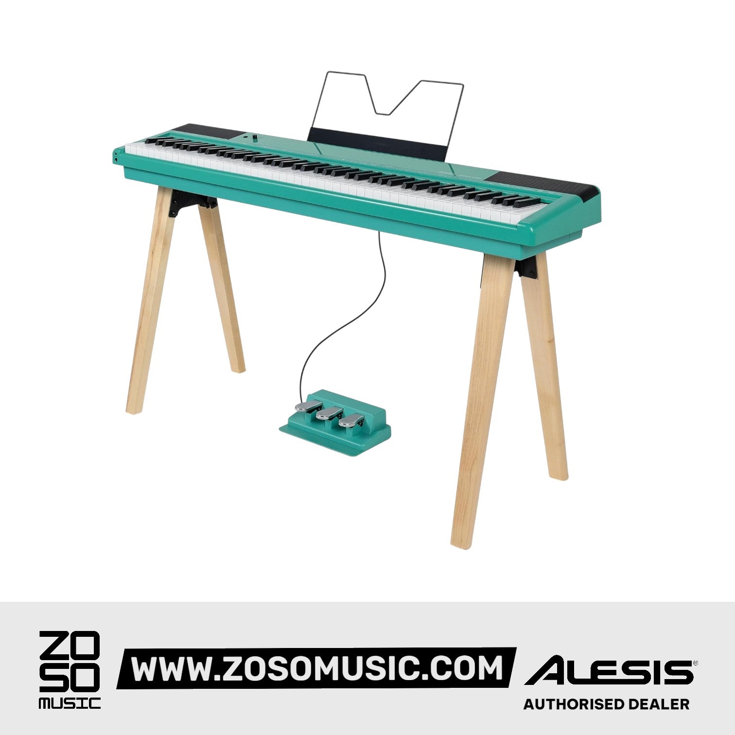 Alesis Recital Home 88-Key Contemporary Home Digital Piano with Wooden Stand