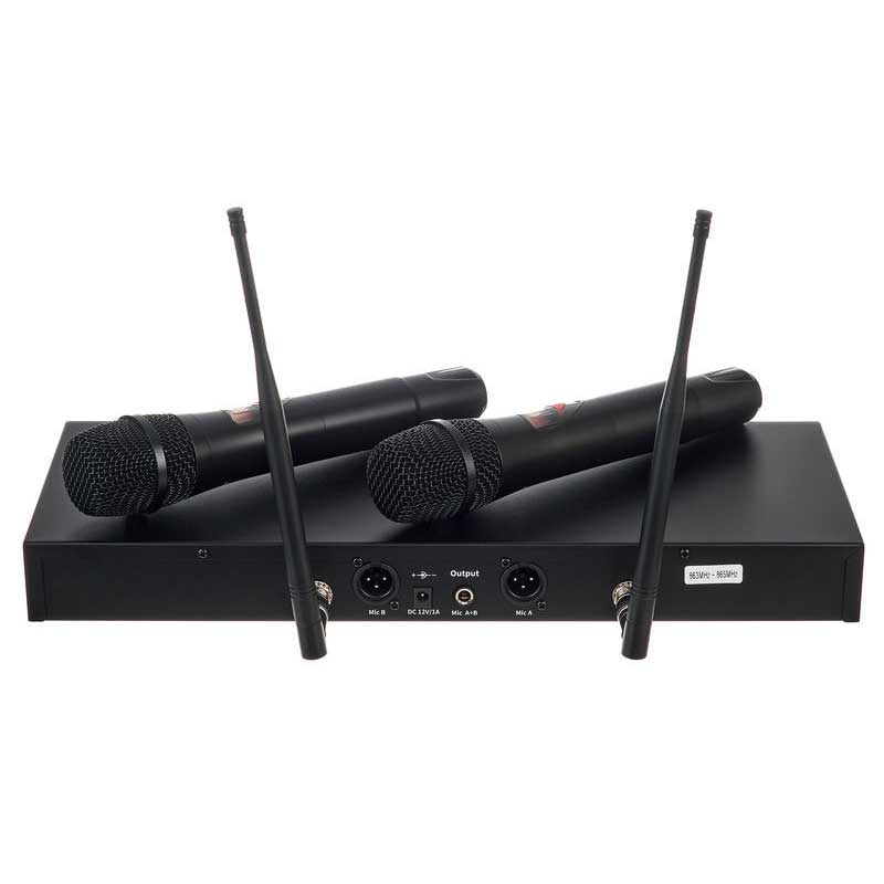 Superlux UK82 UHF wireless set, two hand held transmitters