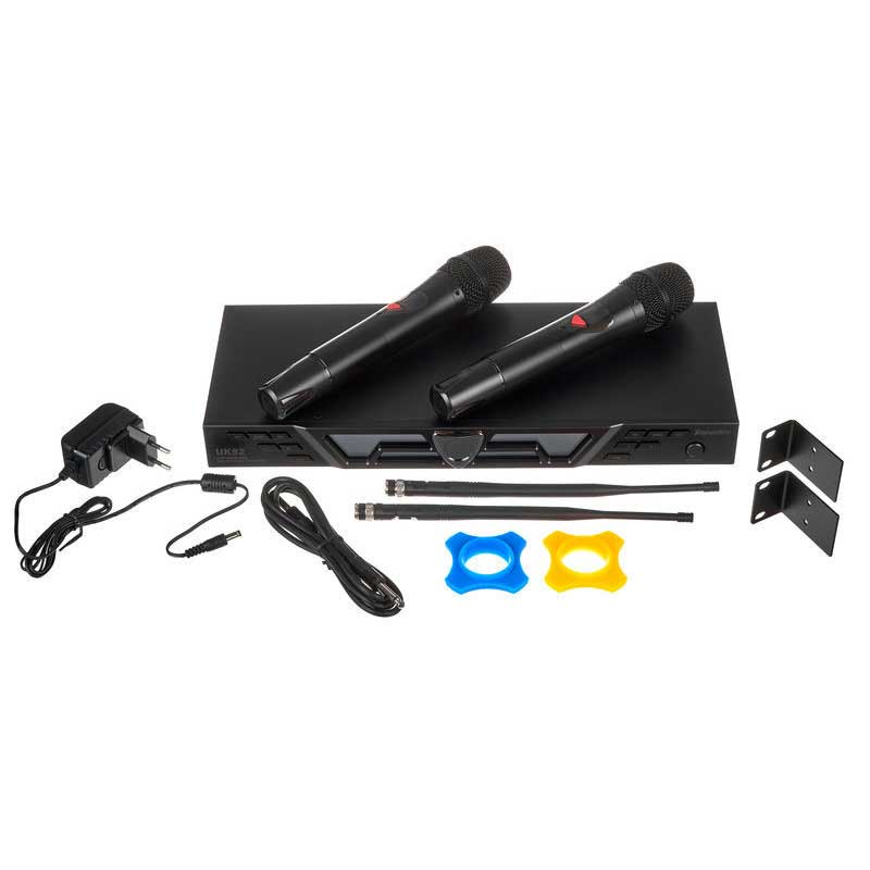 Superlux UK82 UHF wireless set, two hand held transmitters