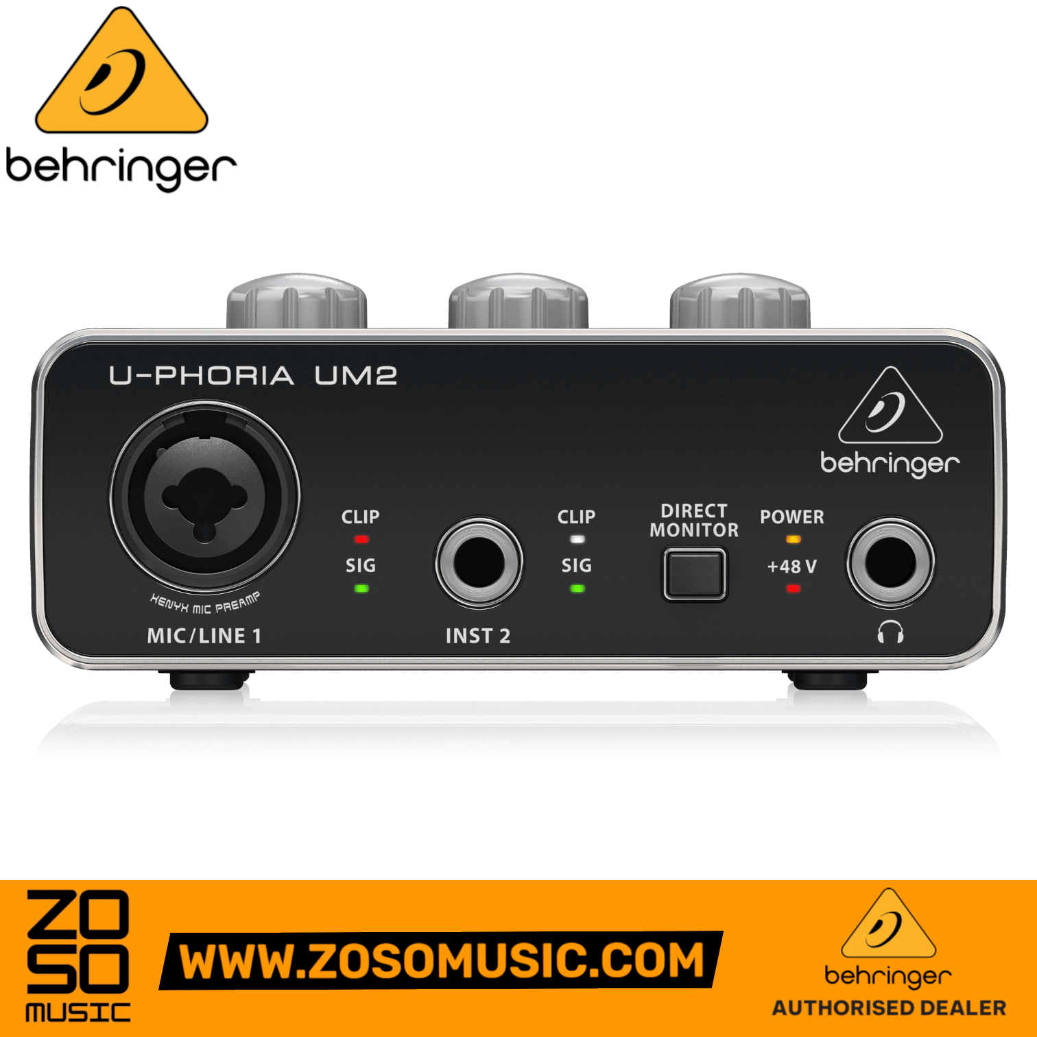 Behringer U-Phoria UM-2 USB Audio Interface (UM2 / UM 2) | BEHRINGER , Zoso Music