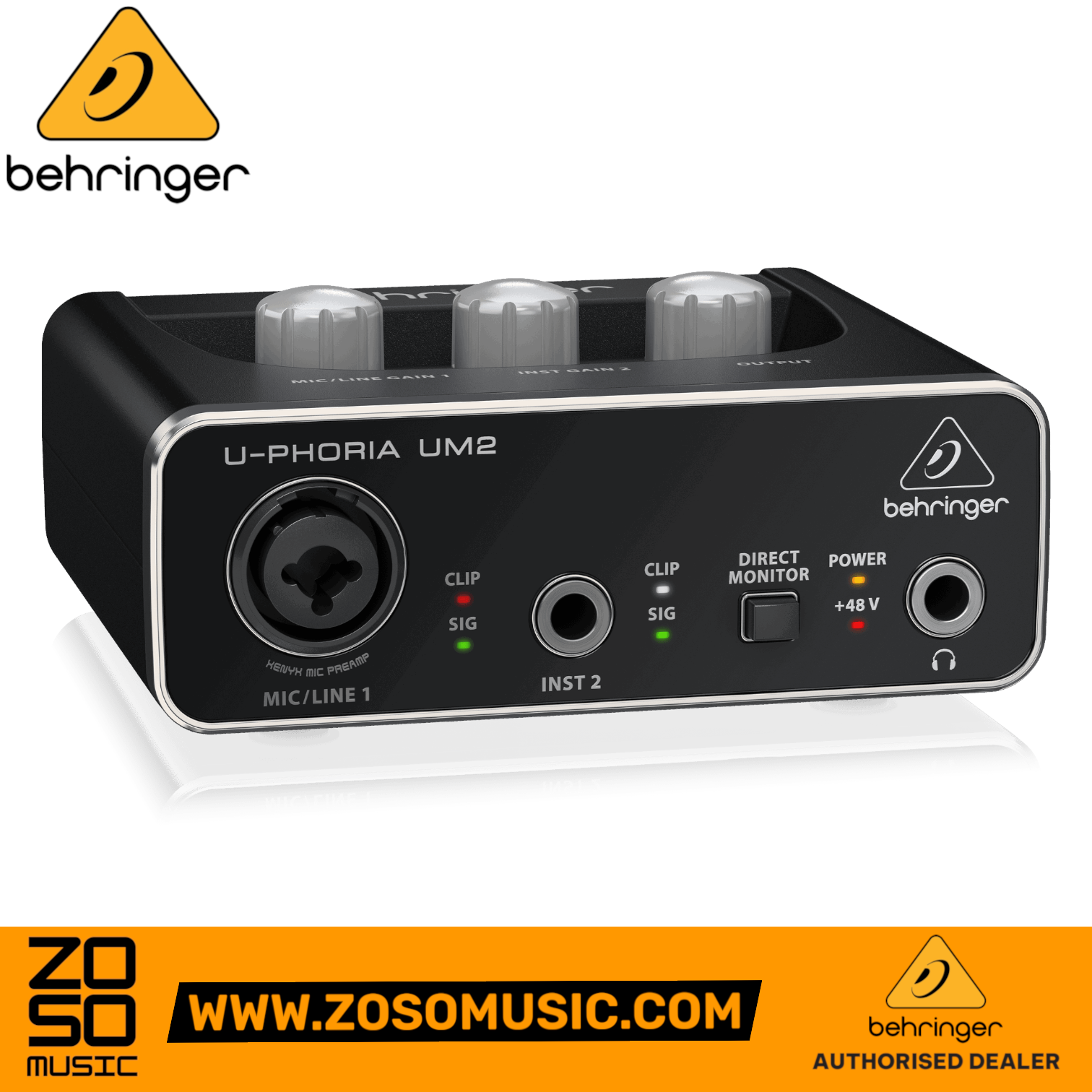 Behringer U-Phoria UM-2 USB Audio Interface (UM2 / UM 2) | BEHRINGER , Zoso Music