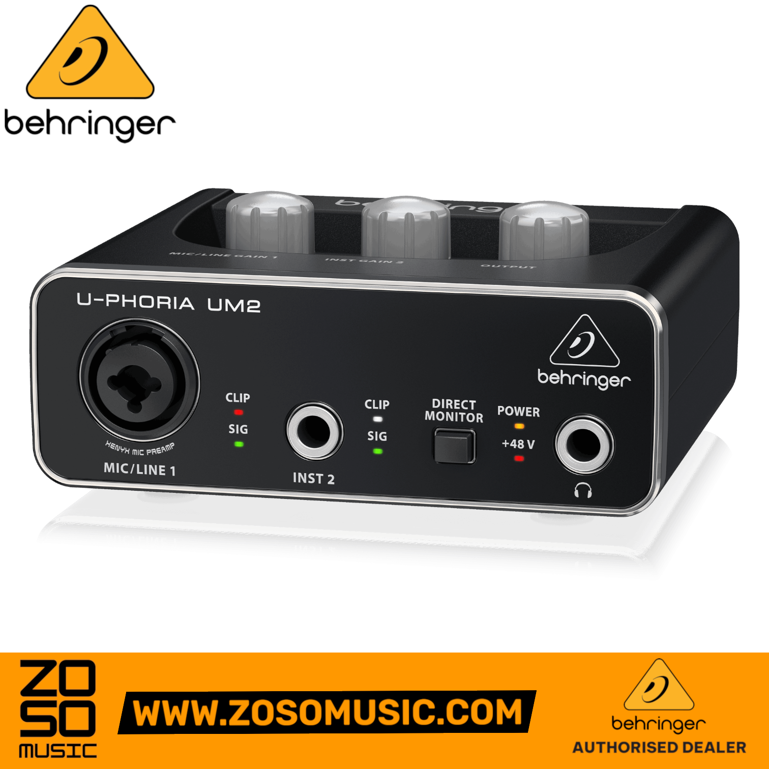 Behringer U-Phoria UM-2 USB Audio Interface (UM2 / UM 2) | BEHRINGER , Zoso Music
