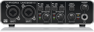 Behringer U-Phoria UMC-202HD USB 2.0 Audio Interface (UMC202HD / UMC 202HD) | BEHRINGER , Zoso Music