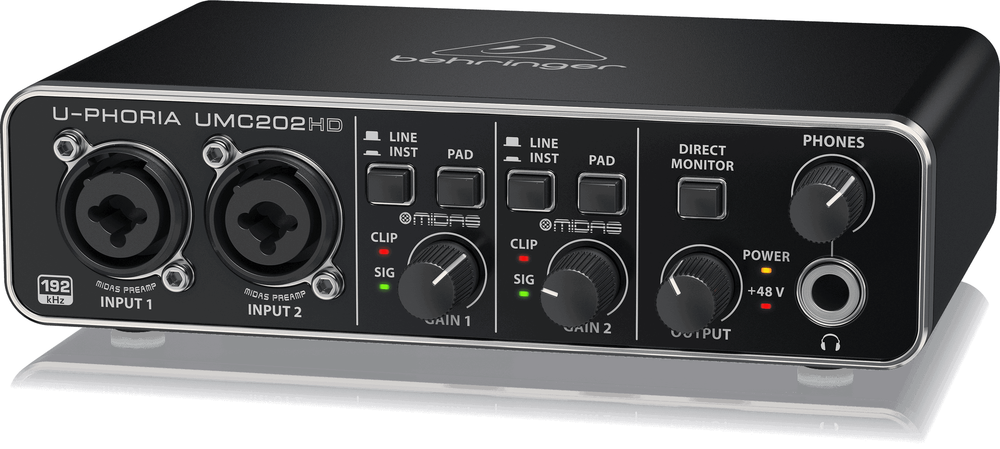 Behringer U-Phoria UMC-202HD USB 2.0 Audio Interface (UMC202HD / UMC 202HD) | BEHRINGER , Zoso Music