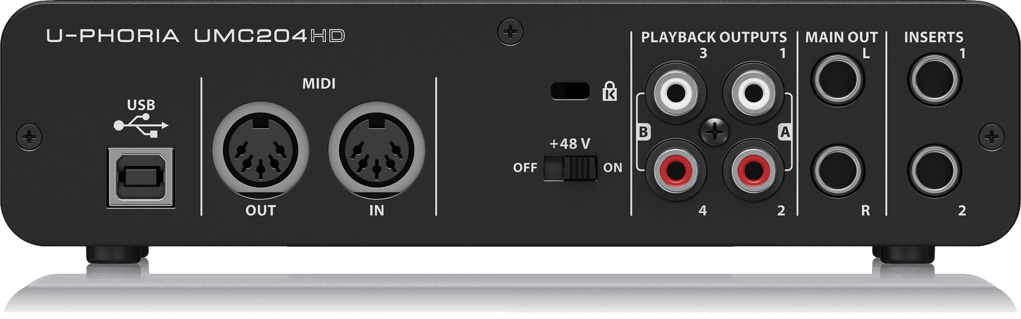 Behringer U-Phoria UMC-204HD USB 2.0 Audio Interface (UMC204HD / UMC 204HD) | BEHRINGER , Zoso Music