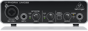 Behringer UMC22 Audiophile 2x2 USB Audio Interface with Midas Mic Preamplifier (UMC22 / UMC-22 / UMC 22) | BEHRINGER , Zoso Music