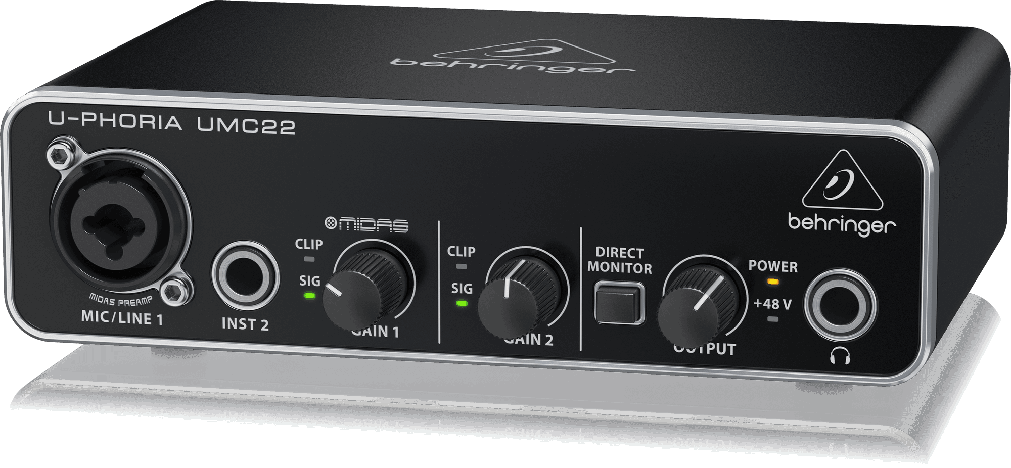 Behringer UMC22 Audiophile 2x2 USB Audio Interface with Midas Mic Preamplifier (UMC22 / UMC-22 / UMC 22) | BEHRINGER , Zoso Music