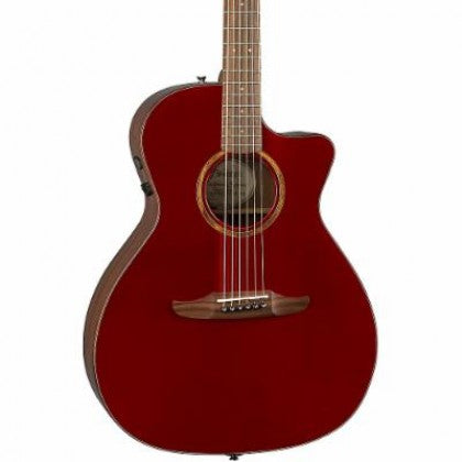 Fender Newporter Classic Medium-Sized Acoustic Guitar w/Bag, Hot Rod Red Metallic
