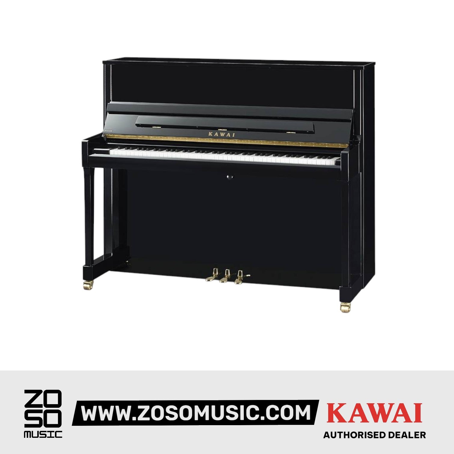 Kawai K-300 [Made In Japan] Professional Acoustic Upright Piano (Height: 122 cm) - Ebony Polish |  KAWAI |  PIANO-ACOUSTIC |  Zoso Music