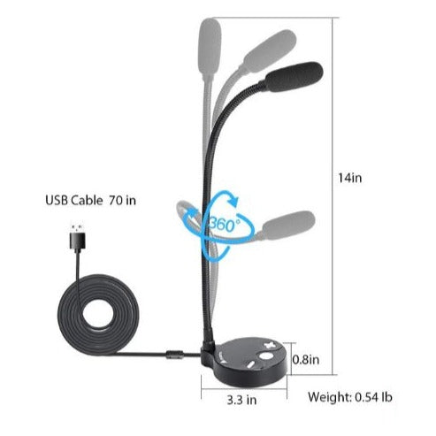 Maono GM10 USB Gooseneck Condenser Microphone