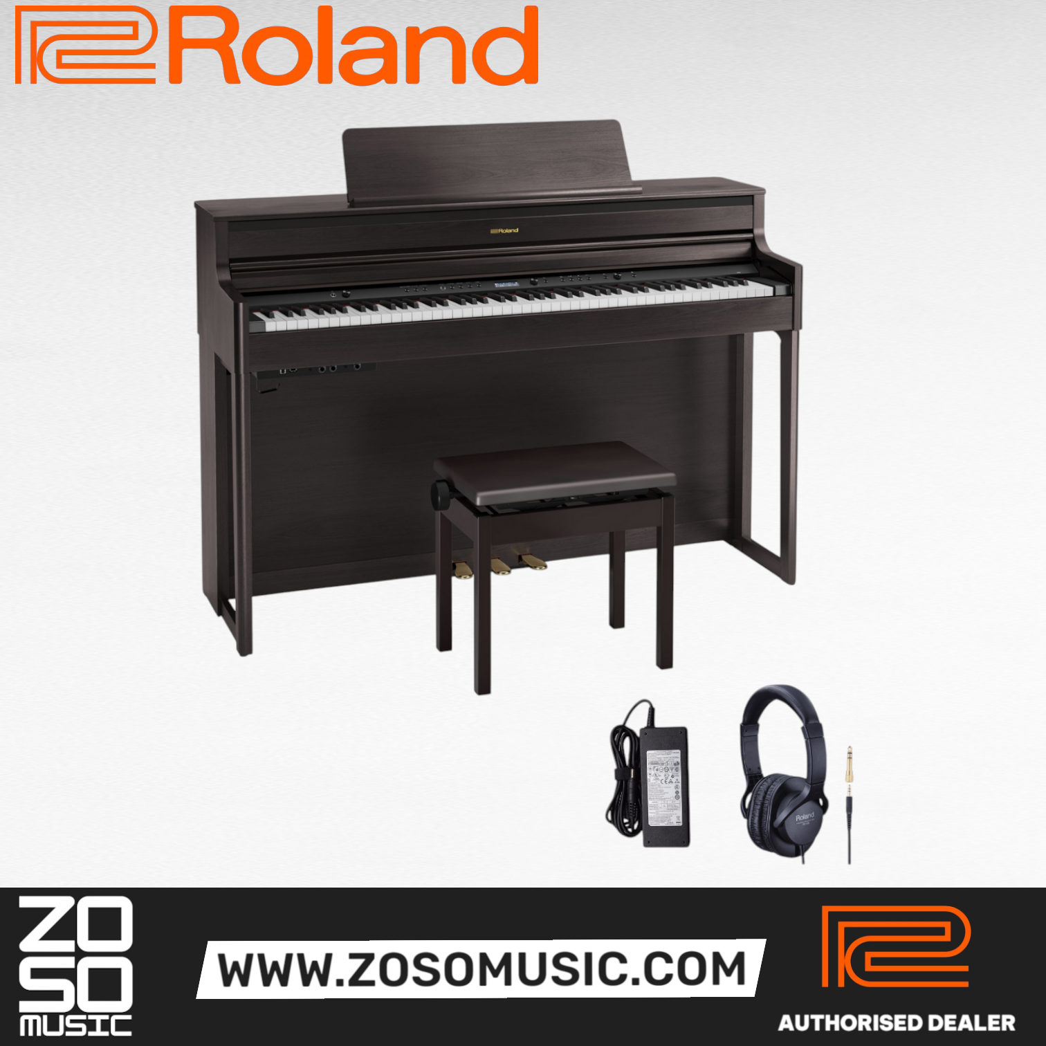 Roland HP704 88-keys Digital Piano with Piano Bench - Dark Rosewood (HP-704 HP 704), ROLAND, DIGITAL PIANO, roland-digital-piano-hp704dr, ZOSO MUSIC SDN BHD