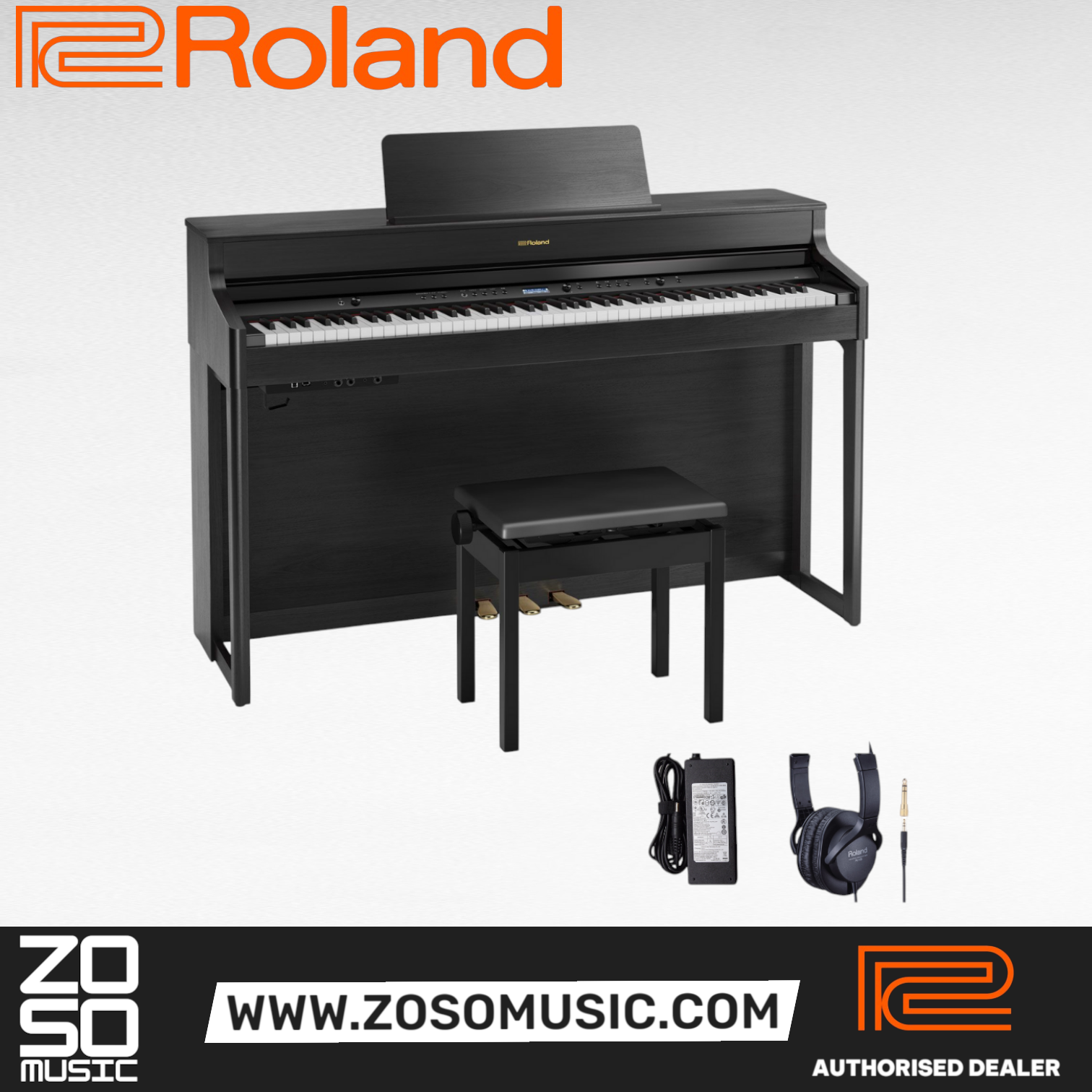 Roland HP702 88-keys Digital Piano with Piano Bench - Charcoal Black (HP-702 HP 702), ROLAND, DIGITAL PIANO, roland-digital-piano-hp702ch, ZOSO MUSIC SDN BHD