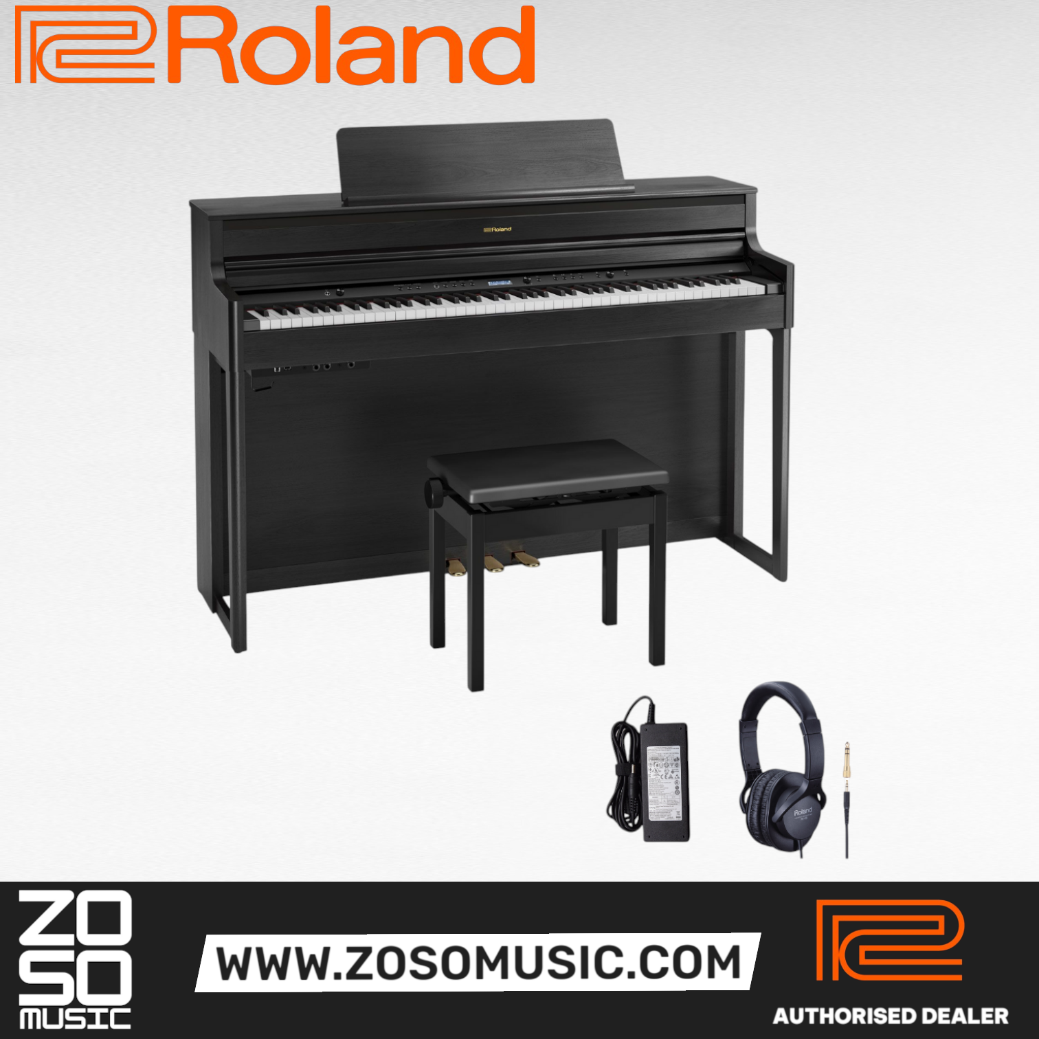 Roland HP704 88-keys Digital Piano with Piano Bench - Charcoal Black (HP-704 HP 704), ROLAND, DIGITAL PIANO, roland-digital-piano-hp704ch, ZOSO MUSIC SDN BHD