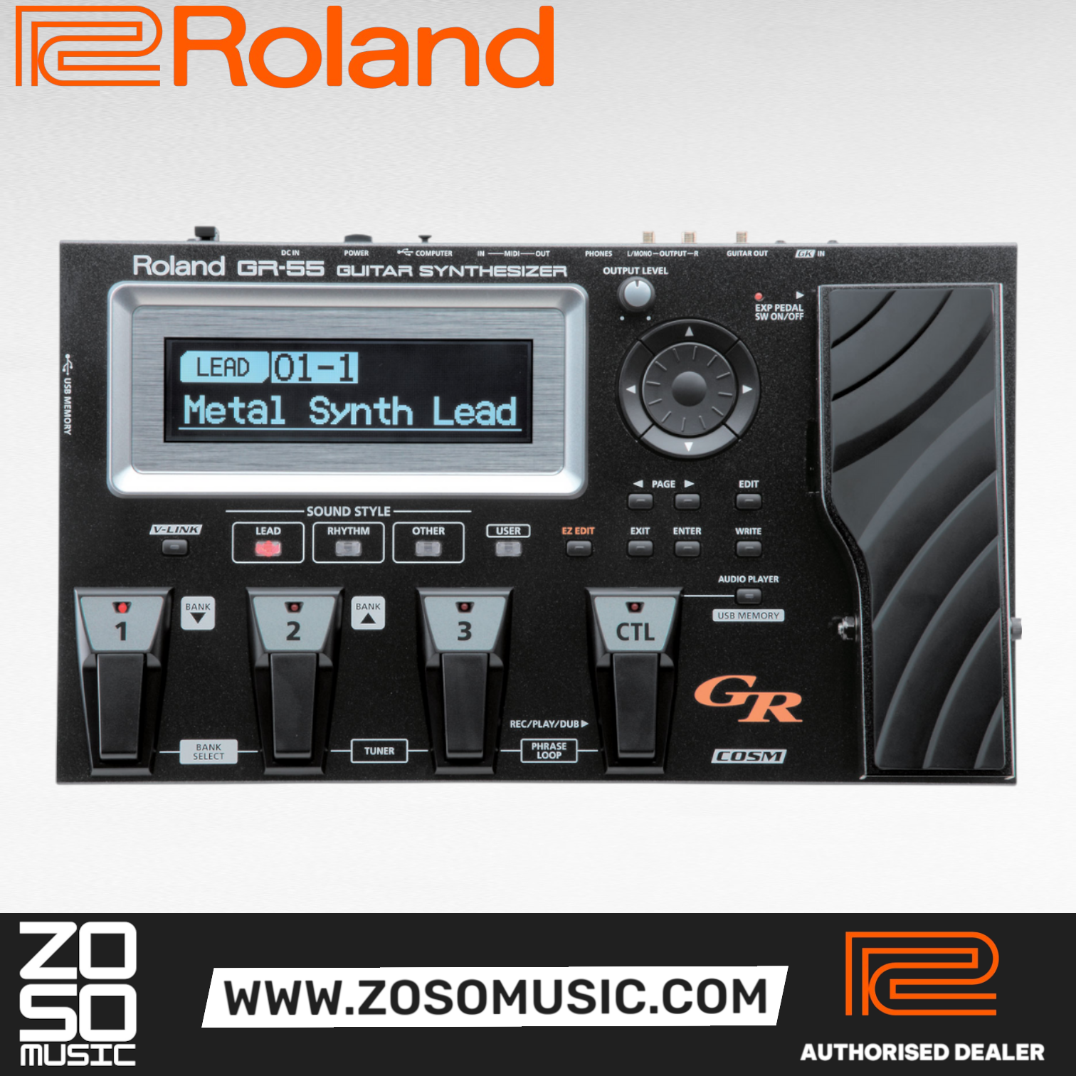 Roland GR-55 Guitar Synthesizer with GK3 Pickup (GR55GK/GR-55GK/GR55), ROLAND, SYNTHESIZER, roland-synthesizer-gr55-gk-bk, ZOSO MUSIC SDN BHD