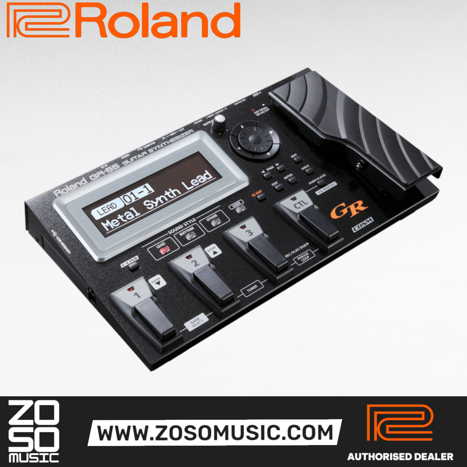 Roland GR-55 Guitar Synthesizer with GK3 Pickup (GR55GK/GR-55GK/GR55), ROLAND, SYNTHESIZER, roland-synthesizer-gr55-gk-bk, ZOSO MUSIC SDN BHD