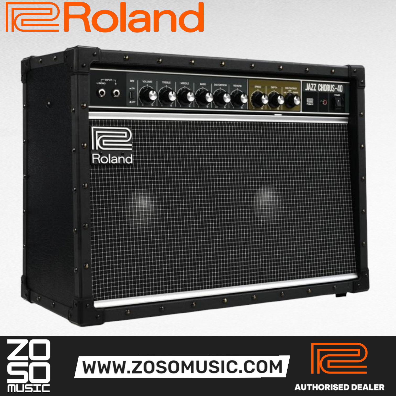 Roland JC-40 Jazz Chorus 40-watt 2x10 Stereo Combo Amplifier (JC40), ROLAND, GUITAR AMPLIFIER, roland-guitar-amplifier-jc-40, ZOSO MUSIC SDN BHD