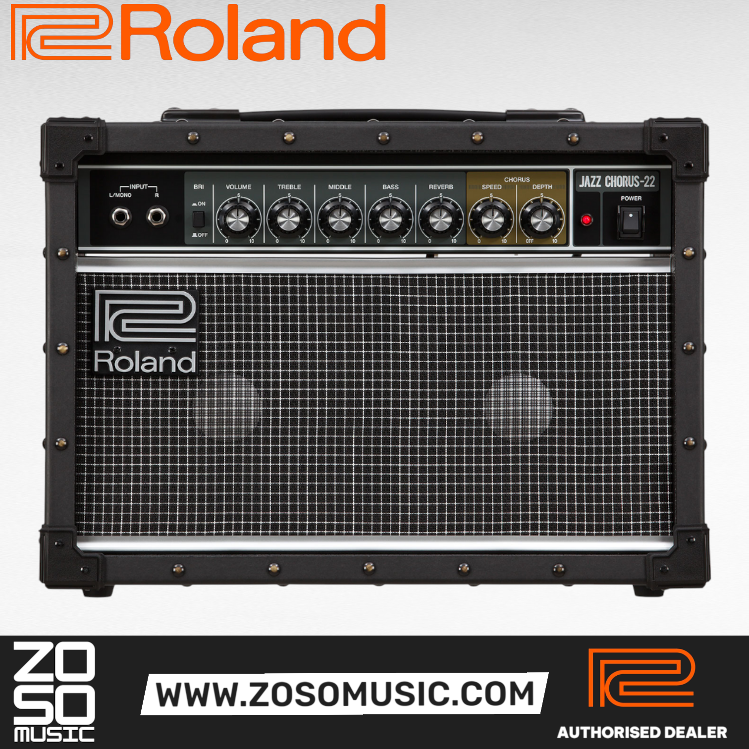 Roland JC-22 Jazz Chorus 30-watt 2x6.5 Stereo Combo Amplifier (JC22), ROLAND, GUITAR AMPLIFIER, roland-guitar-amplifier-jc-22, ZOSO MUSIC SDN BHD