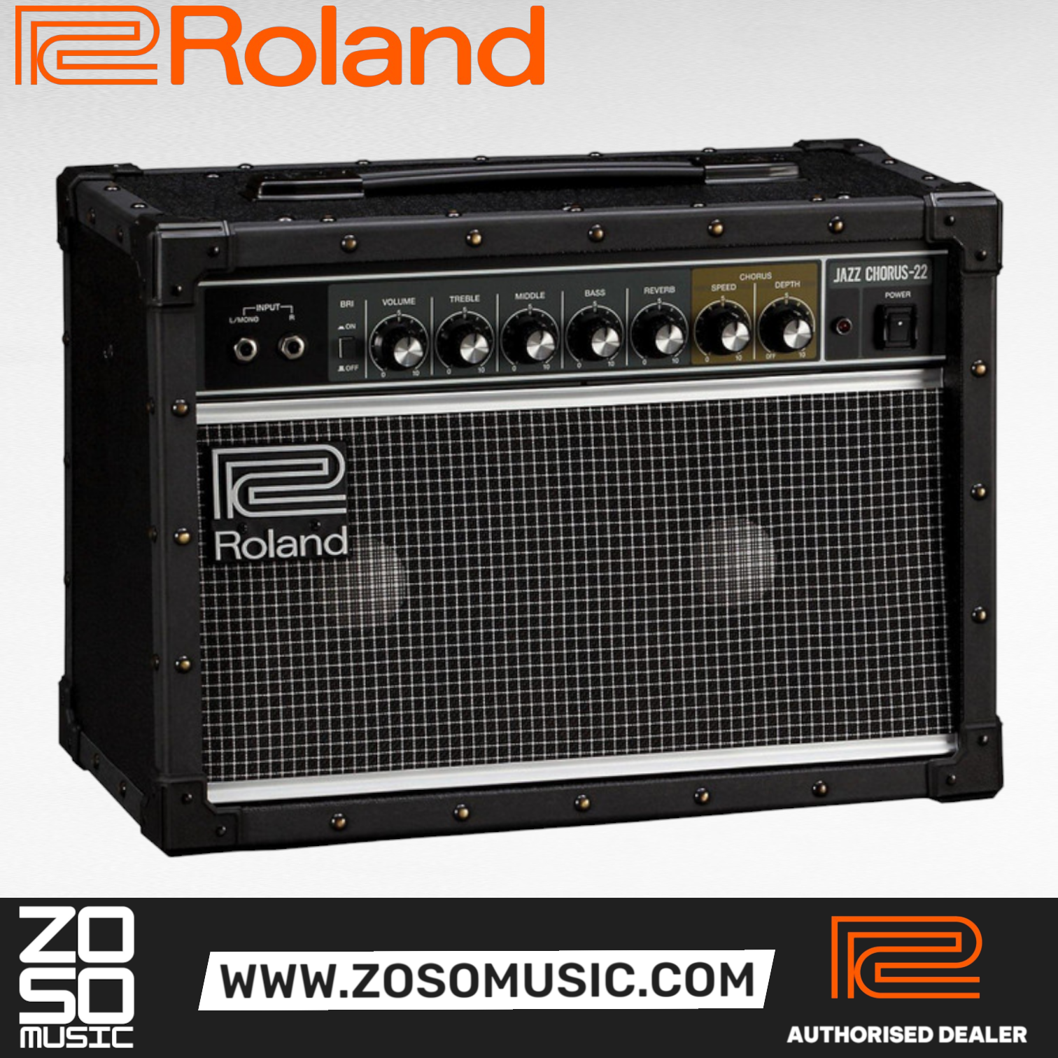 Roland JC-22 Jazz Chorus 30-watt 2x6.5 Stereo Combo Amplifier (JC22), ROLAND, GUITAR AMPLIFIER, roland-guitar-amplifier-jc-22, ZOSO MUSIC SDN BHD