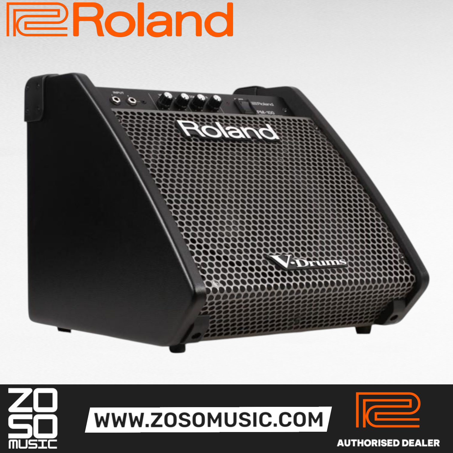 Roland PM-100 80-Watt 1x10 2-Channel Powered Drum Monitor (PM100 / PM 100), ROLAND, DRUM AMPLIFIER, roland-drum-amplifier-pm-100, ZOSO MUSIC SDN BHD