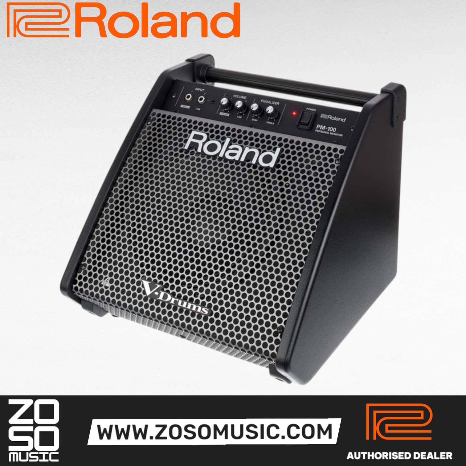 Roland PM-100 80-Watt 1x10 2-Channel Powered Drum Monitor (PM100 / PM 100), ROLAND, DRUM AMPLIFIER, roland-drum-amplifier-pm-100, ZOSO MUSIC SDN BHD