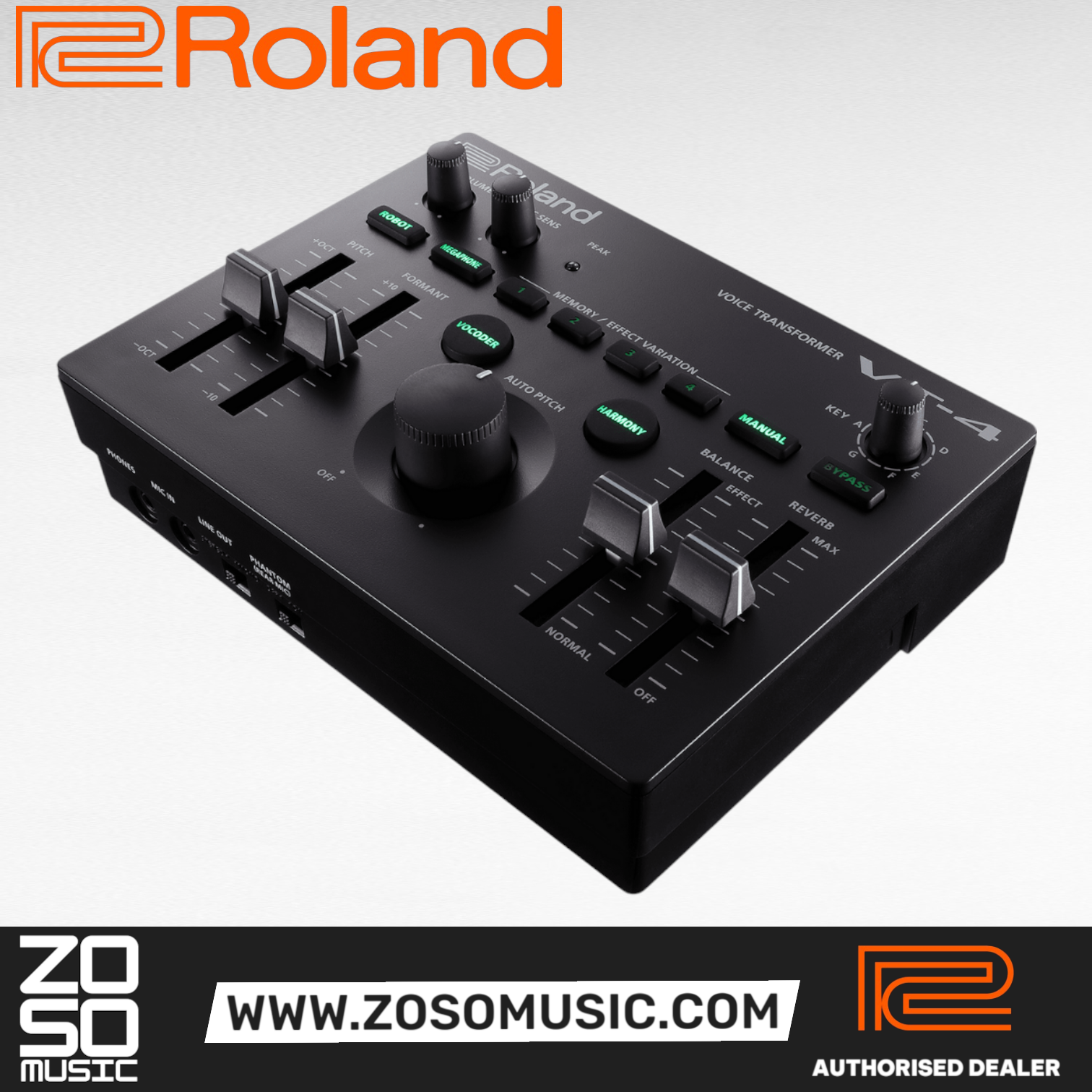 Roland VT-4 Voice Transformer (VT4), ROLAND, VOCAL PROCESSORS, roland-vocal-processors-vt-4, ZOSO MUSIC SDN BHD