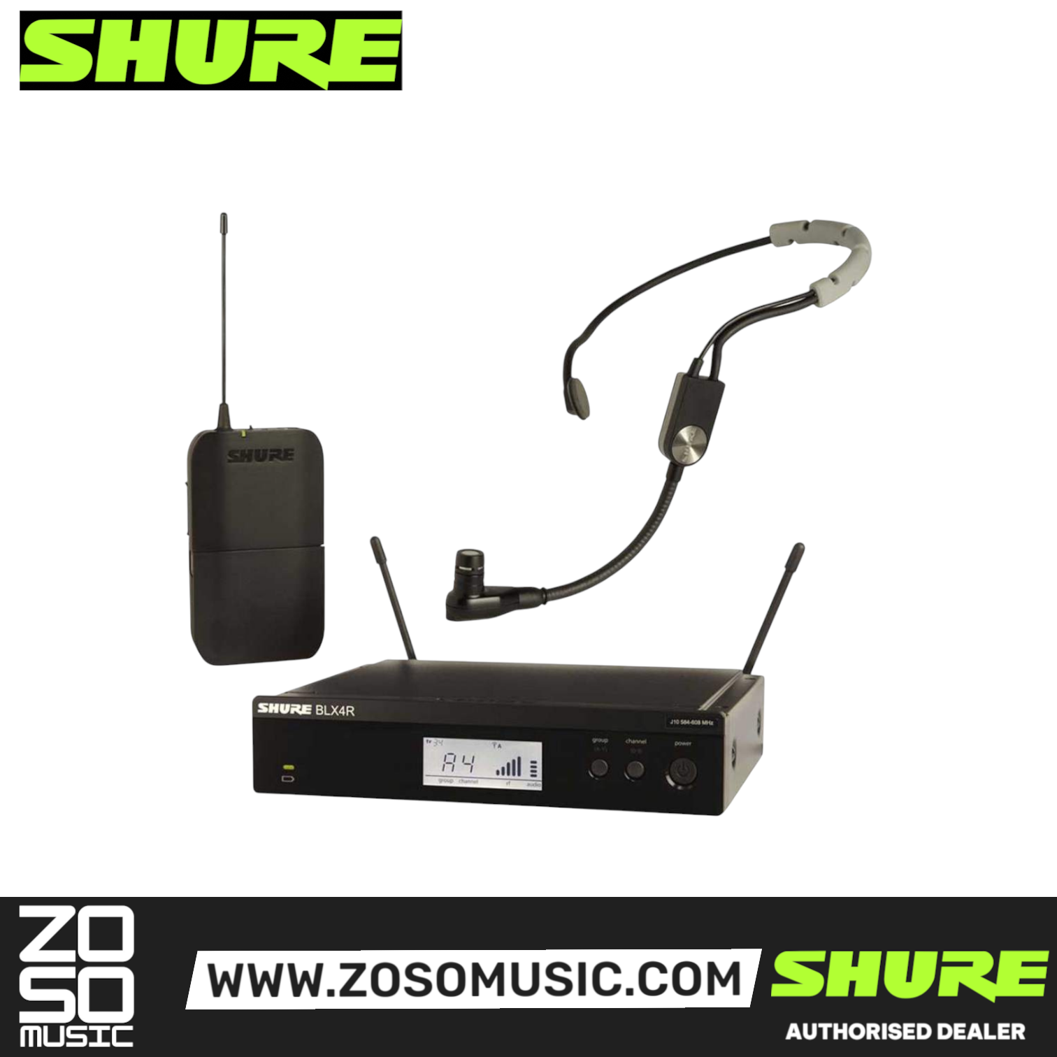 Shure BLX14/SM35 Wireless Headset System, BLX4 Receiver, BLX1 Bodypack Transmitter & SM35 Headset Microphone with Free Gator GM-1W Wireless Bag, SHURE, WIRELESS MICROPHONE SYSTEM, shure-wireless-microphone-system-blx14-sm35, ZOSO MUSIC SDN BHD
